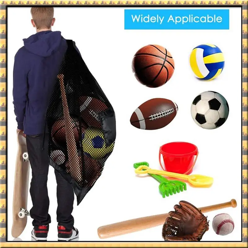 AA79 Nieuwe extra grote mesh-tas voor basketbal en volleybal. Gebruikt om basketbal-, volleybal-, honkbal- en zwemuitrusting op te bergen.