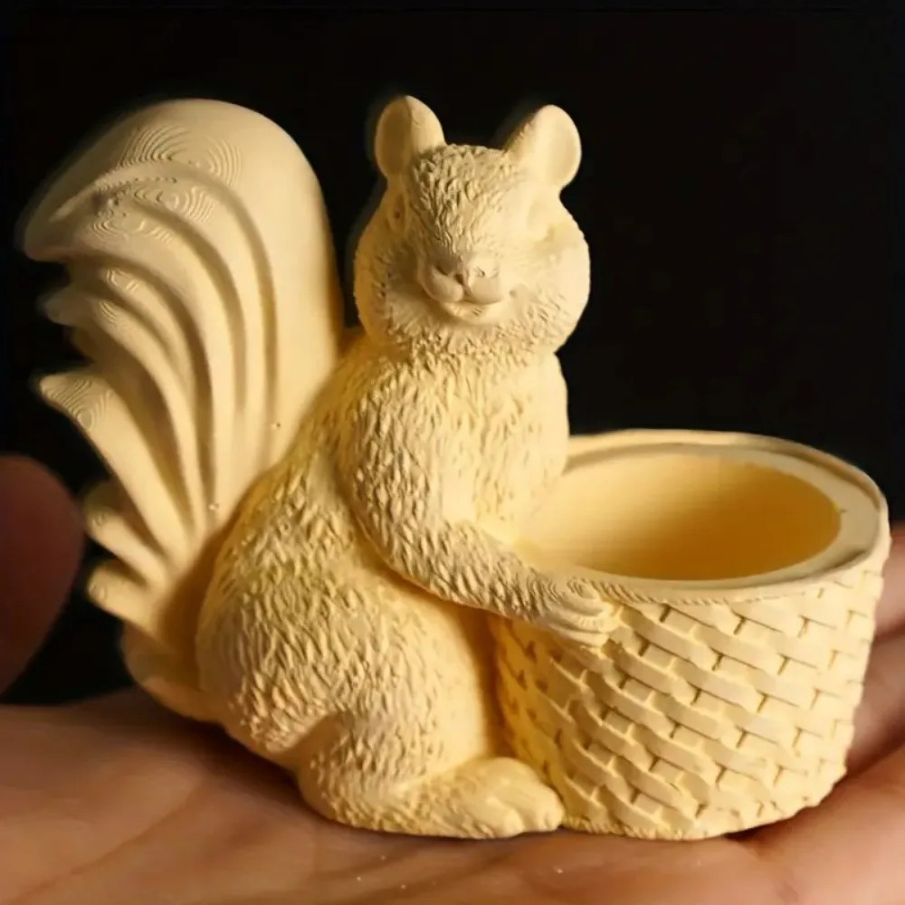3D Mini Squirrel Silicone Mold With Basket Design - High-Quality Flexible Resin Mold For DIY Crafts, Desktop Decoration - view 3