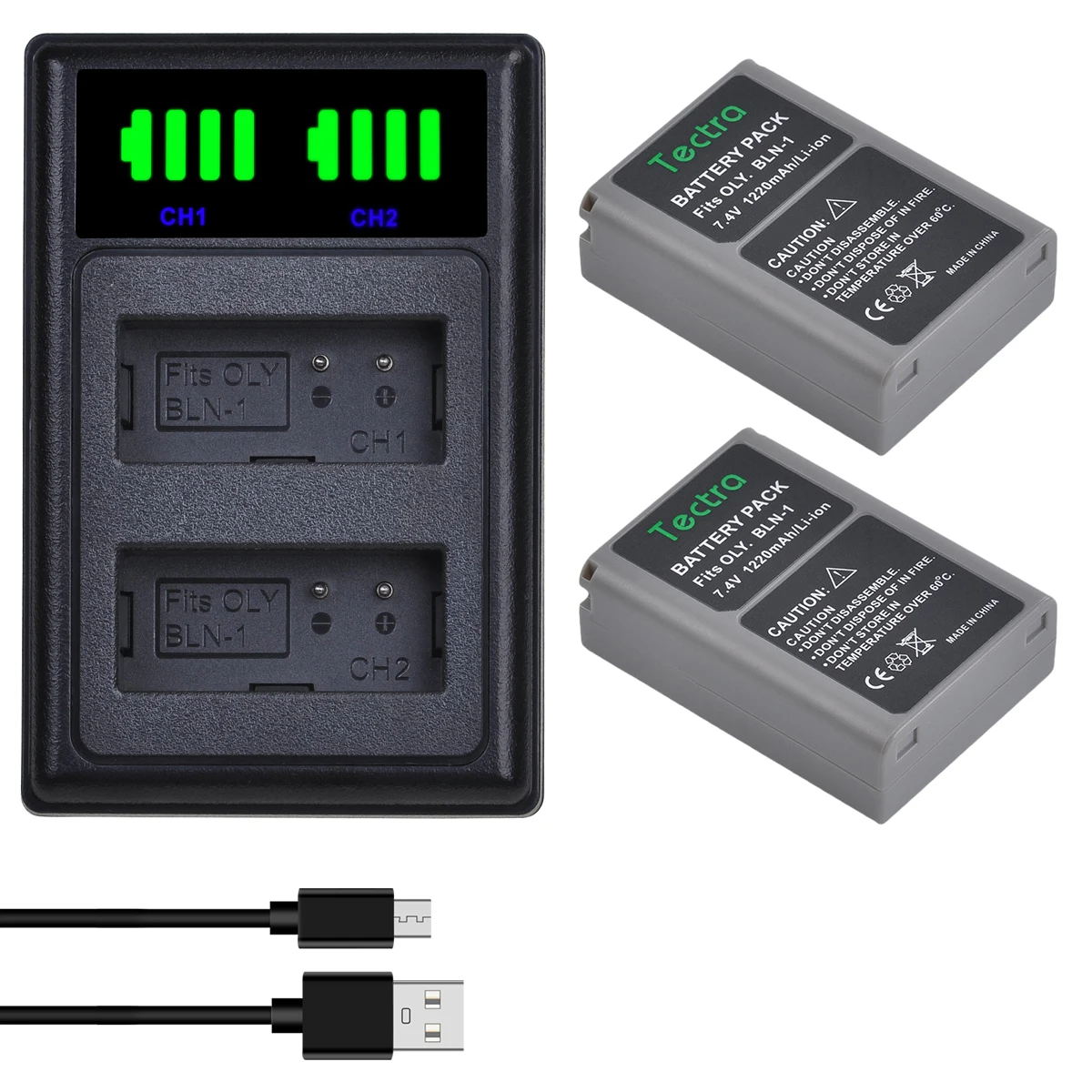 1220mAh BLN-1 BCN1 PS-BLN1 Battery + LED Dual Charger for Olympus Pen F, OM-D E-M1, OM-D E-M5, OM-D E-M5 Mark II, OM-D E-P5