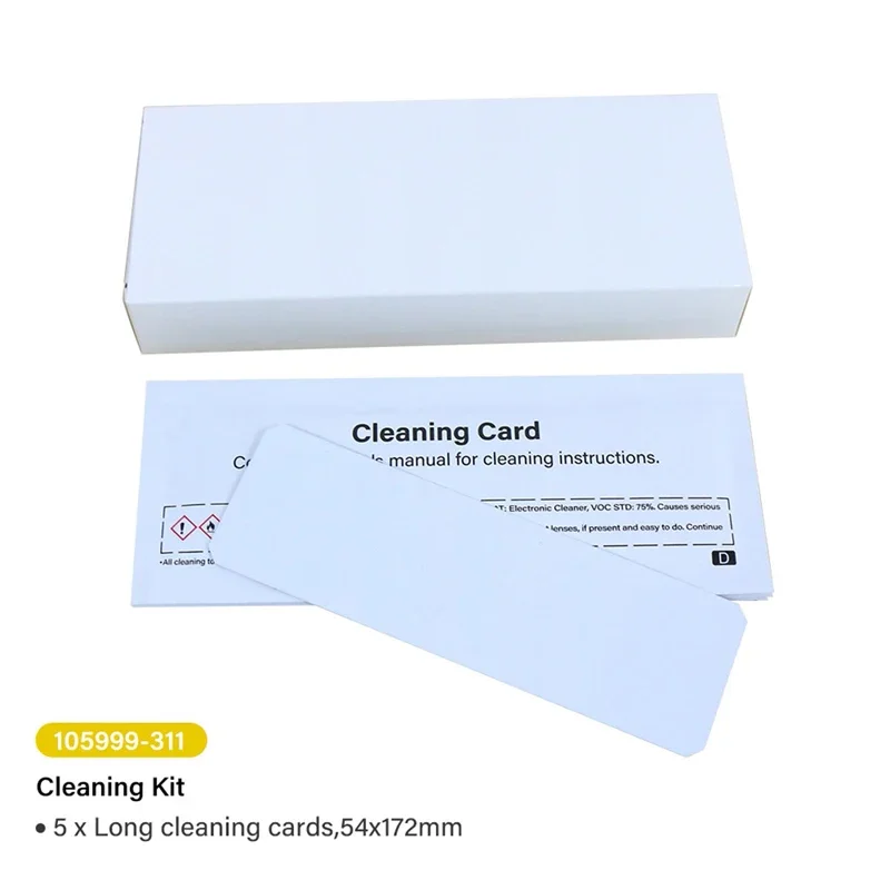 10pcs Cleaning Cards 54x172mm PN: 105999-311 For Zebra ZC100 ZC300 Series Card Printer