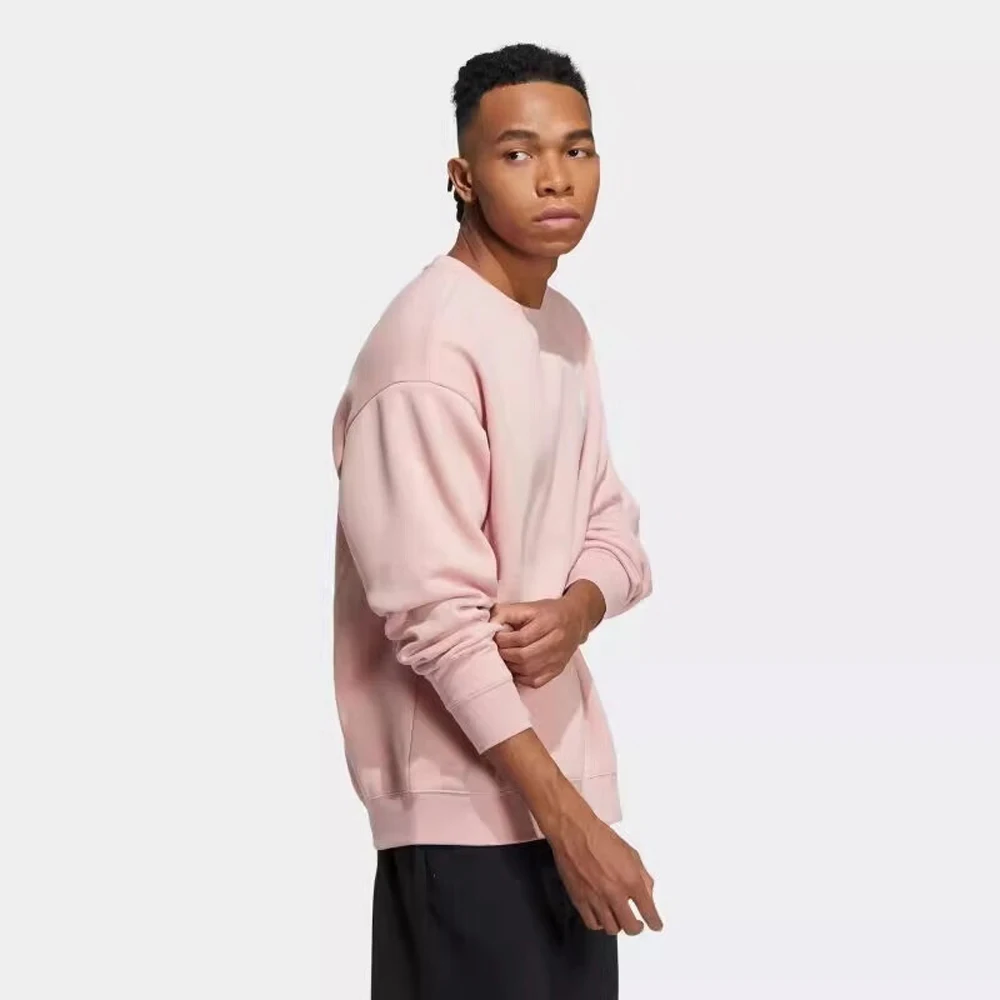 Adidas NEO Line Stylish Light Pink Sweatshirt Distinctive Brand Logo Design Soft And Cozy For Campus And Leisure