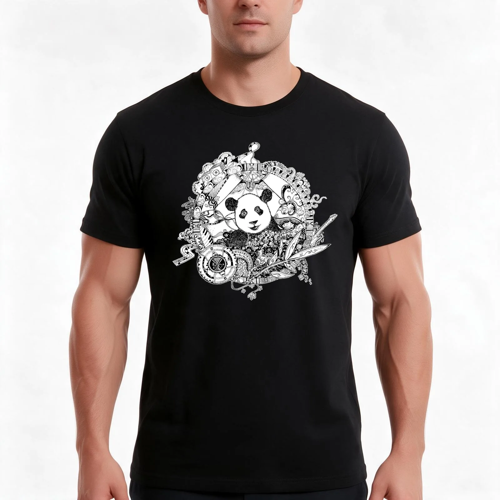 Rocking panda T-Shirt Summer Casual Cotton Tee Oversized Streetwear Tops Vintage Graphic Print Loose Fit Short Sleeve
