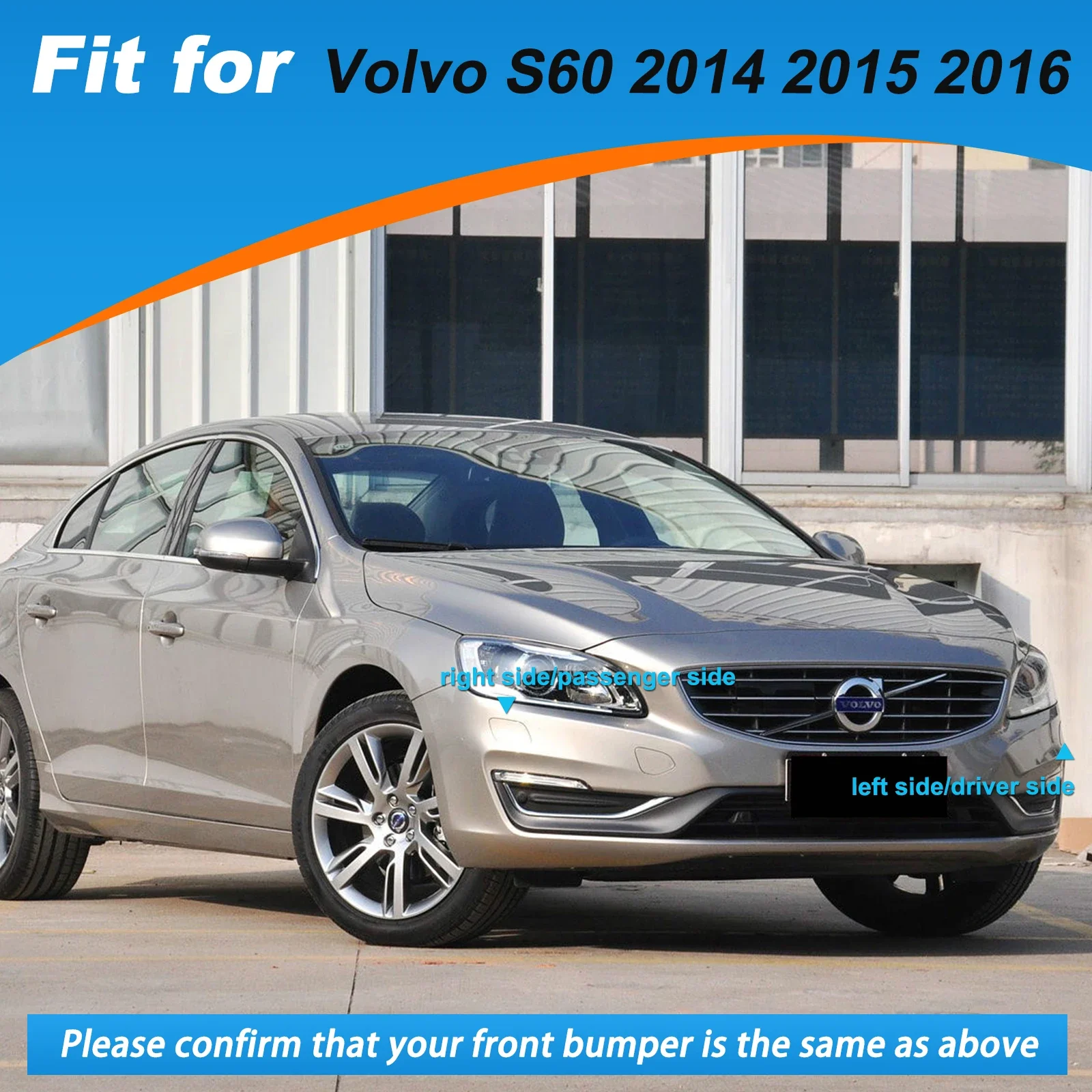 Front Bumper Headlight Washer Cover Cap For Volvo S60 2014 2015 2016 39820312 39820330