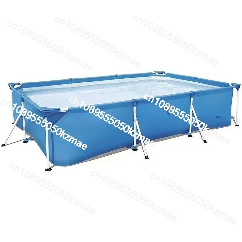 220×150×60cm Steel Frame Above Ground Swimming Pool Outdoor - Rectangular Metal Children & Pet Safe Pool New Arrival