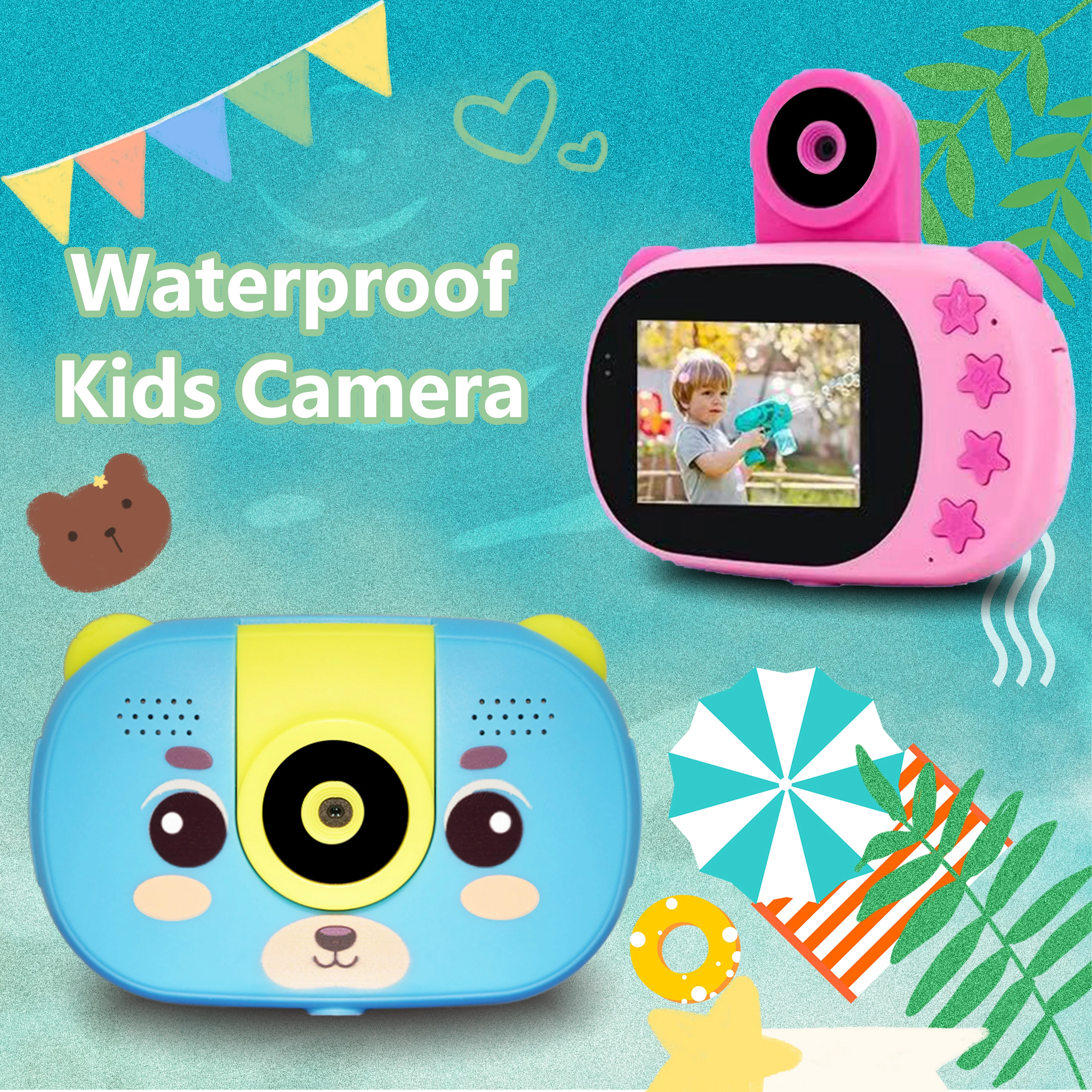 Caméra étanche pour enfants, caméra d'action, chargement USB, pour les sports de plein air, le ski, l'escalade, le cyclisme, la natation, les accessoires de sport