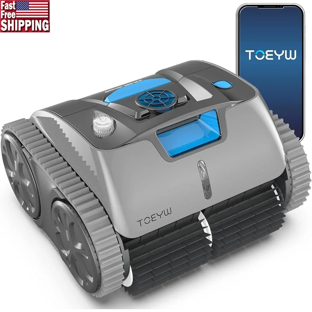 Wall Climbing Robotic Pool Cleaner APP Control Powerful Suction Smart Navigation Technology Battery Operated Efficient Pool