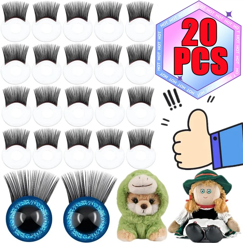 

20 шт., игрушечные глаза, ресницы 12-37 мм, игрушка-кукла, защитные ресницы, аксессуары для глаз, поделки для глаз, амигуруми, плюшевый мишка, изготовление животных