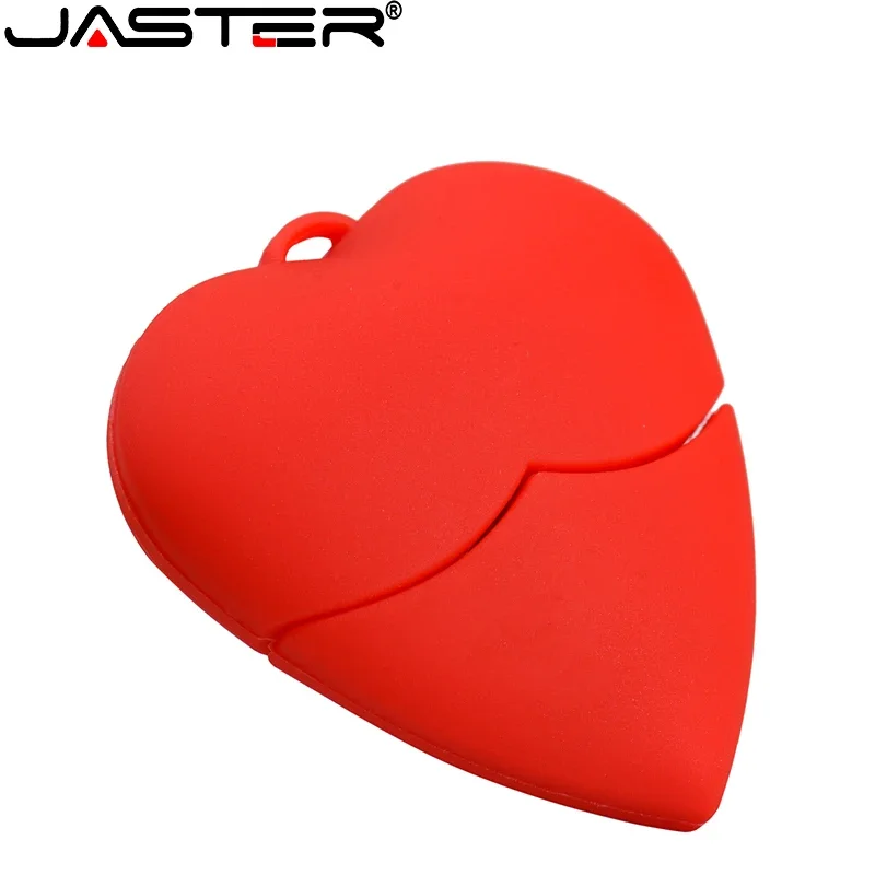 Red Love Heart USB Flash Drive Memory Stick Pen Drive Red Free Hain Cle USB Stick Storage Device Pendrive 64GB 32GB 16GB 8GB 4GB