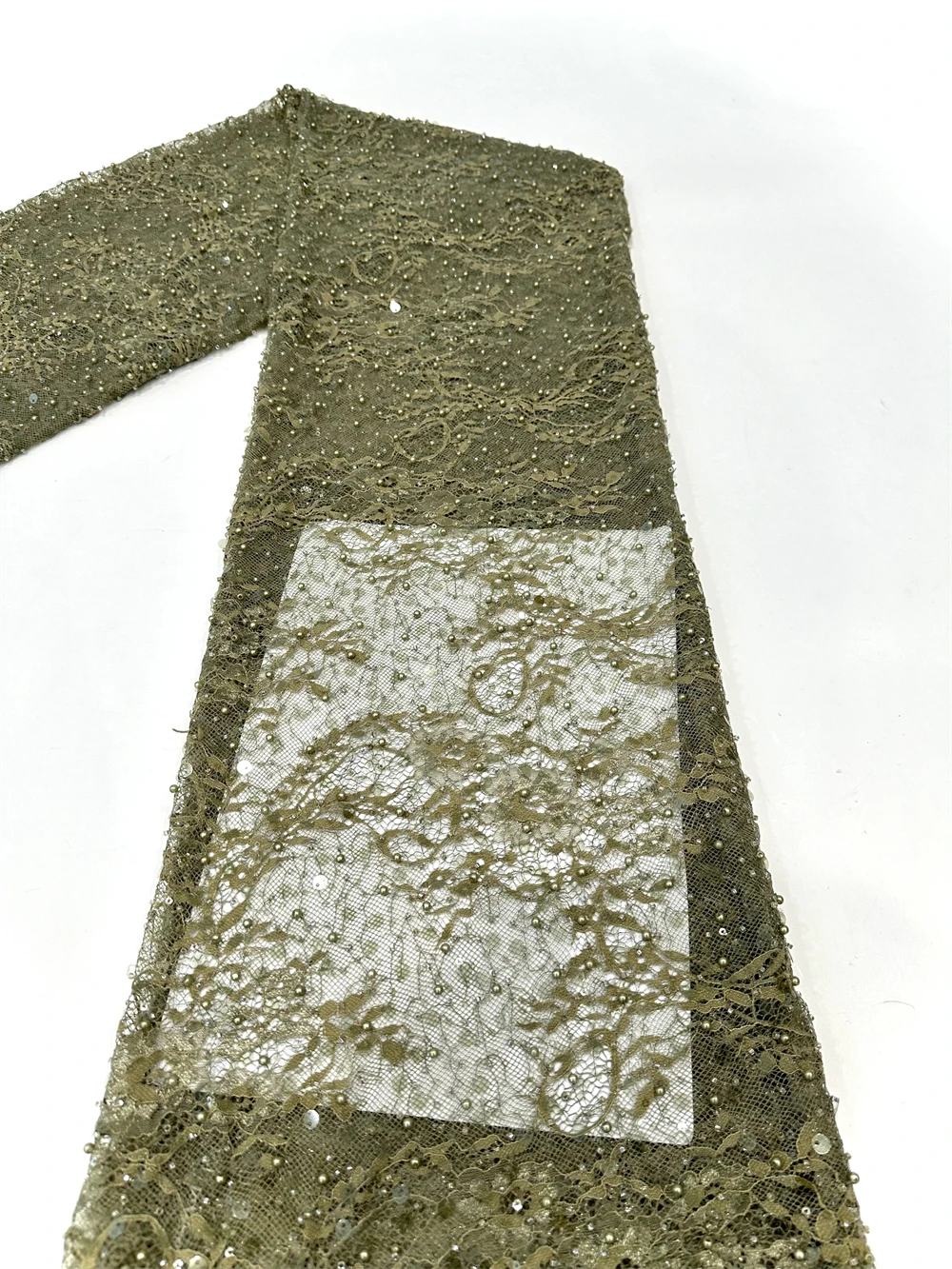 

French African Groom Lace Fabric 2025 Beaded High Quality Embroidery For Women Wedding Dress Nigerian Sequin Lace Fabric 5 Yards