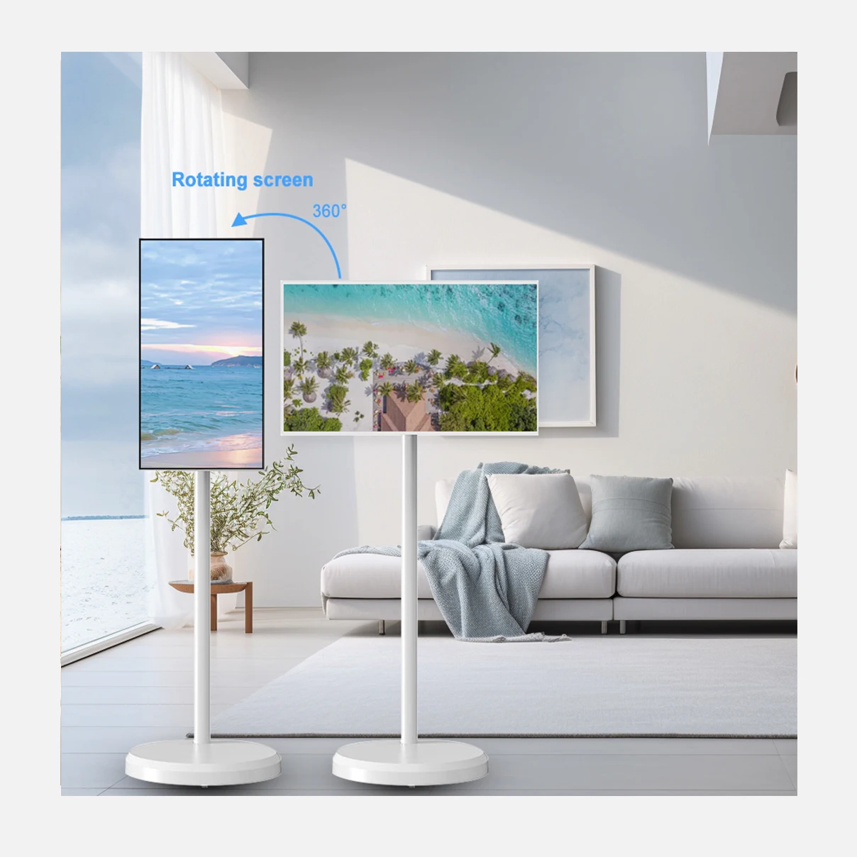 

Подставка для прямых продаж производителя, 21,5-дюймовый смарт-телевизор, вращающийся цифровой телевизор, портативный домашний телевизор Follow Me