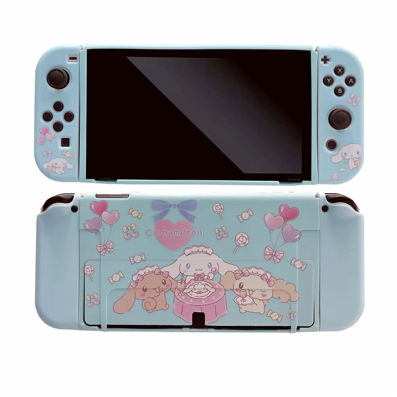 

MINISO Cinnamoroll зарядная док-станция, защитный чехол для Nintendo Switch Oled консоли, Кристальный защитный чехол