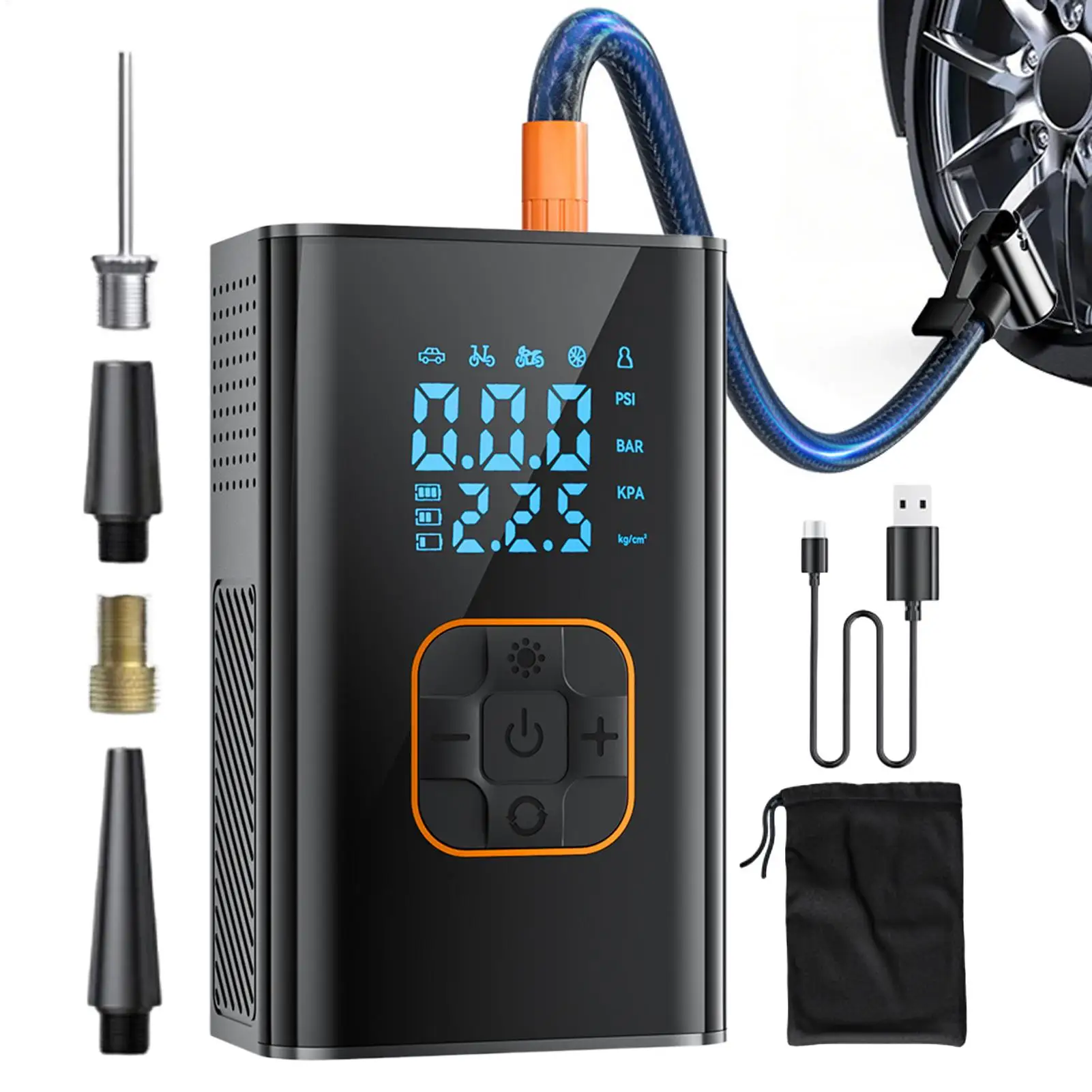 150PSI Cordless Portable Automatic Car Air Pump Tire Inflator Air Compressor with Digital Display for Auto Truck Bike Motorcycle