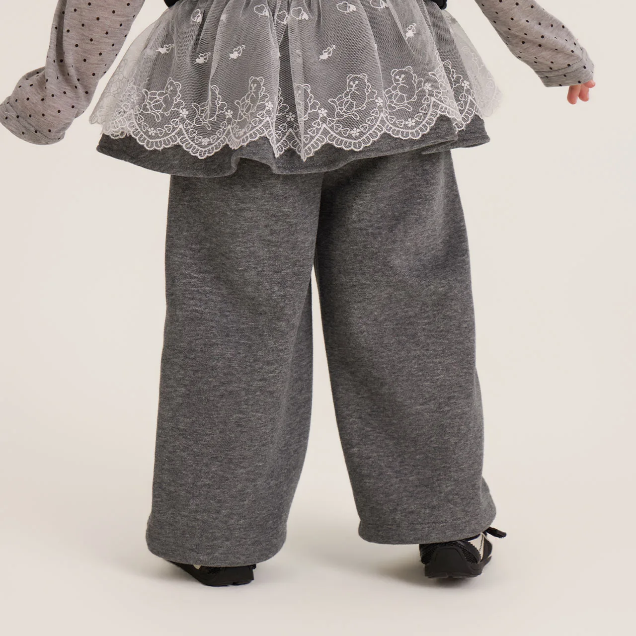 Girls Lace Bows Trousers Korean Style Long Pants Soft Treatment Other Fabric 3-8 Years Old Children's Clothing Spring Season