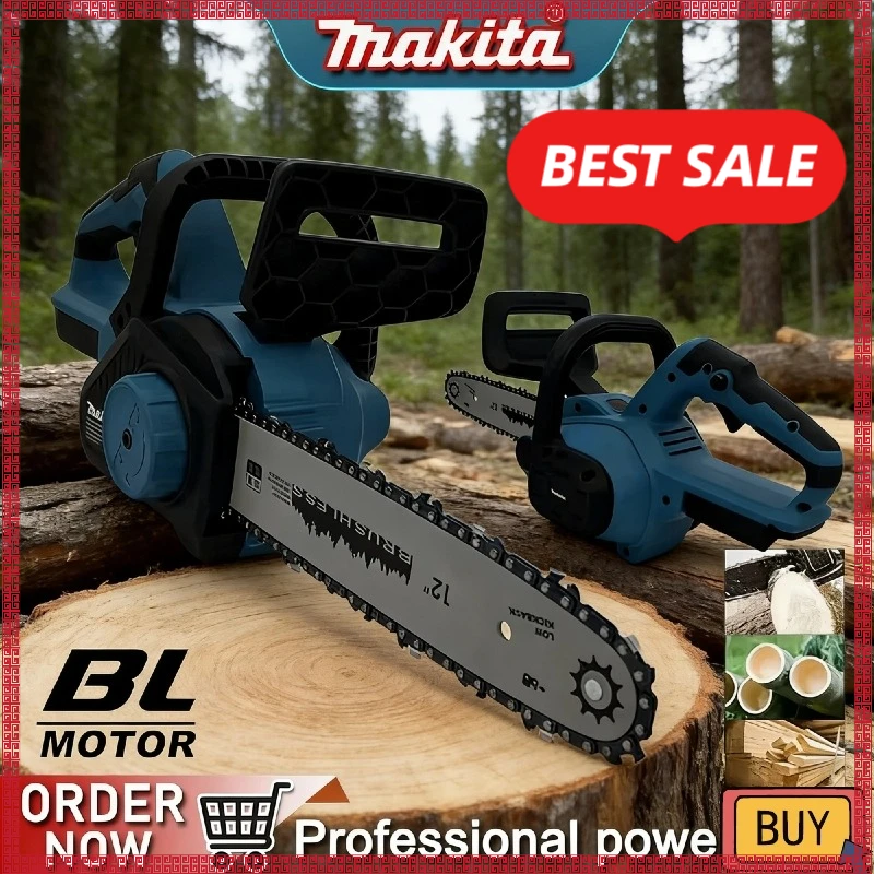 

Makita Brushless Electric Chain Saw Power Digital Display Cordless Chainsaw Garden 12Inch Tree Branch Cutting For Makita Battery