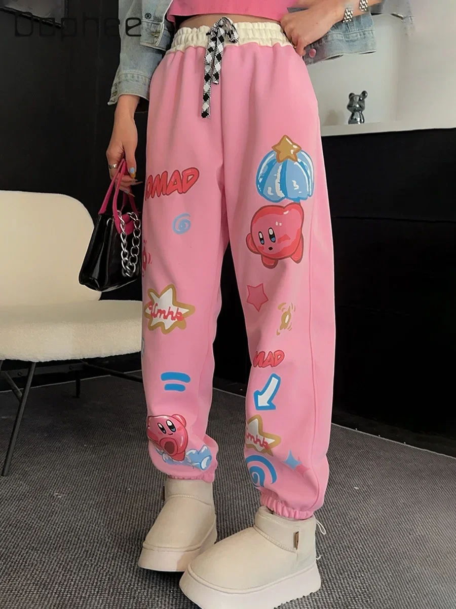 Fashion Cartoon Casual Pant 2025 Spring New Loose Versatile Tide Sweatpants Women Y2k Pants Streetwear Korean Style Cargo Pants