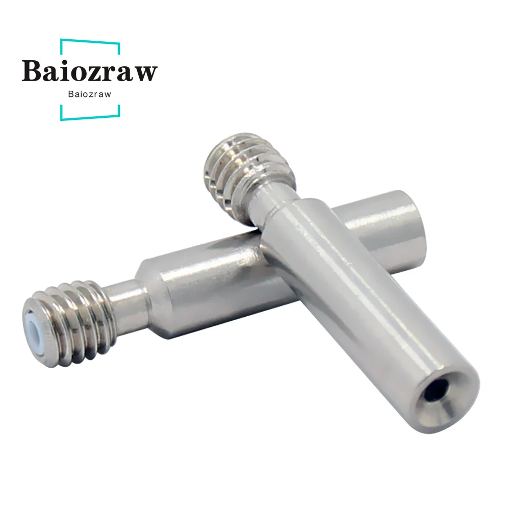 

Baiozraw MK8 M6 Throat with Tube 3D Printer Parts 6*30mm Stainless Steel MK8 Extruder Throat Longer Feeding for 1.75mm Filament