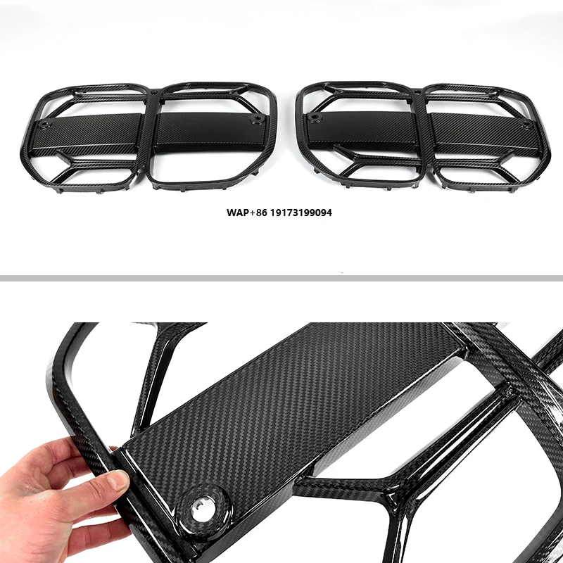 

G22 Grill G26 CSL Style Dry Carbon Fiber Center Mesh Front Grille for 4 Series Coupe Four Doors G22 G23 2021+