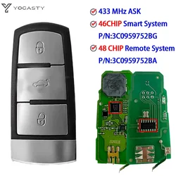 YOCASTY muslim3 pulsante 433MHz ID46/ID48 Chip Smart Remote Car Key per 2004-2015 VW Passat B6 3C B7 Magotan CC 3C0959752BG