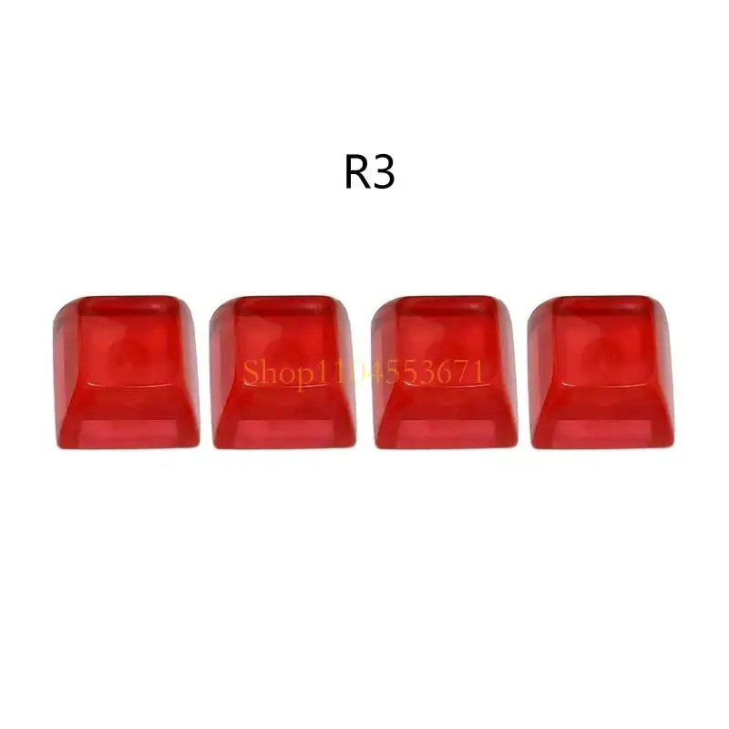 ผู้ขายที่ดีที่สุด 4PCS Resin Keycap DIY คีย์บอร์ด RGB โปร่งแสงสีแดง SA Keycaps