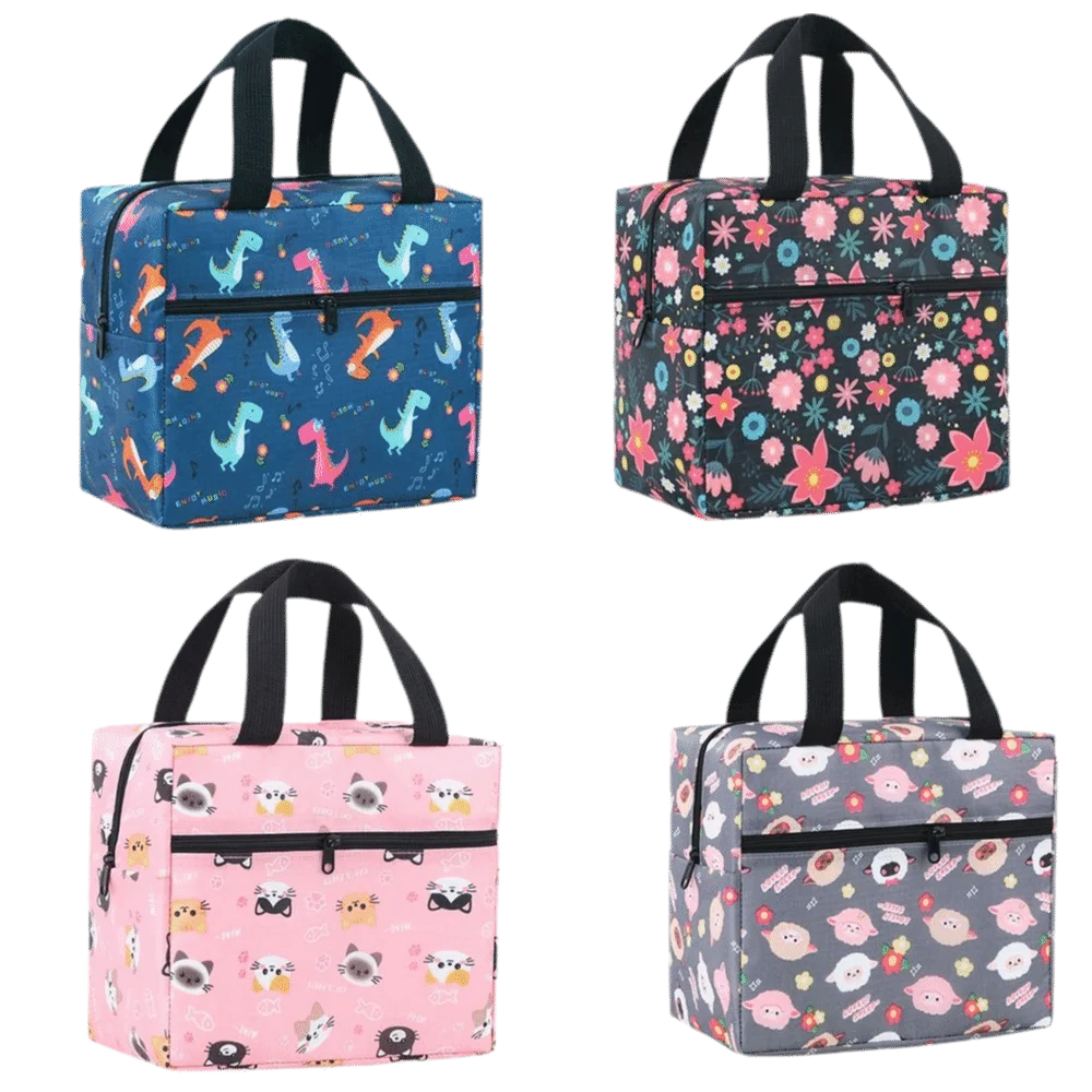Cute Leakproof Lunch Bag Insulated Thickened Cooler Lunch Bag Cute Animals Portable Insulated Lunch Box Students