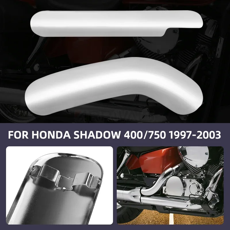 Motorcycle Exhaust Pipe Protector Muffler Heat Shield Cover For Honda Shadow VT750 VT400 1997-2003