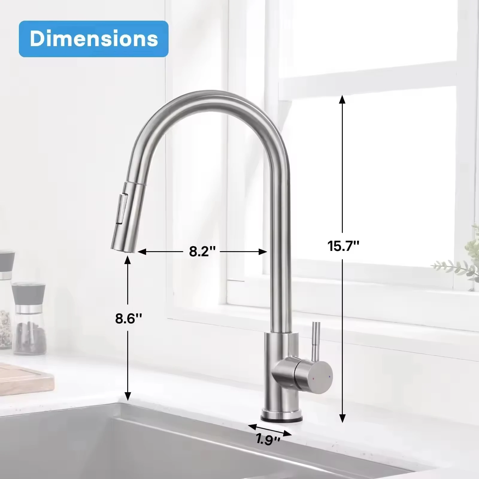 Роскошный SUS304 с одной ручкой, выдвижной умный сенсорный датчик для гурманов, кухонный смеситель, двусторонний водосберегающий смеситель для горячей и холодной воды