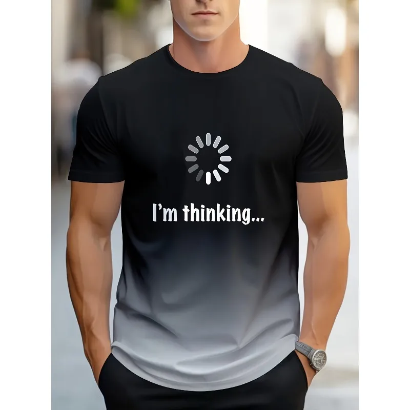 

I'm Thinking 3D Printed T-Shirt, Plus Size, Breathable, Quick-Dry, O-Neck, Casual Sports and Cycling Short Sleeve Top