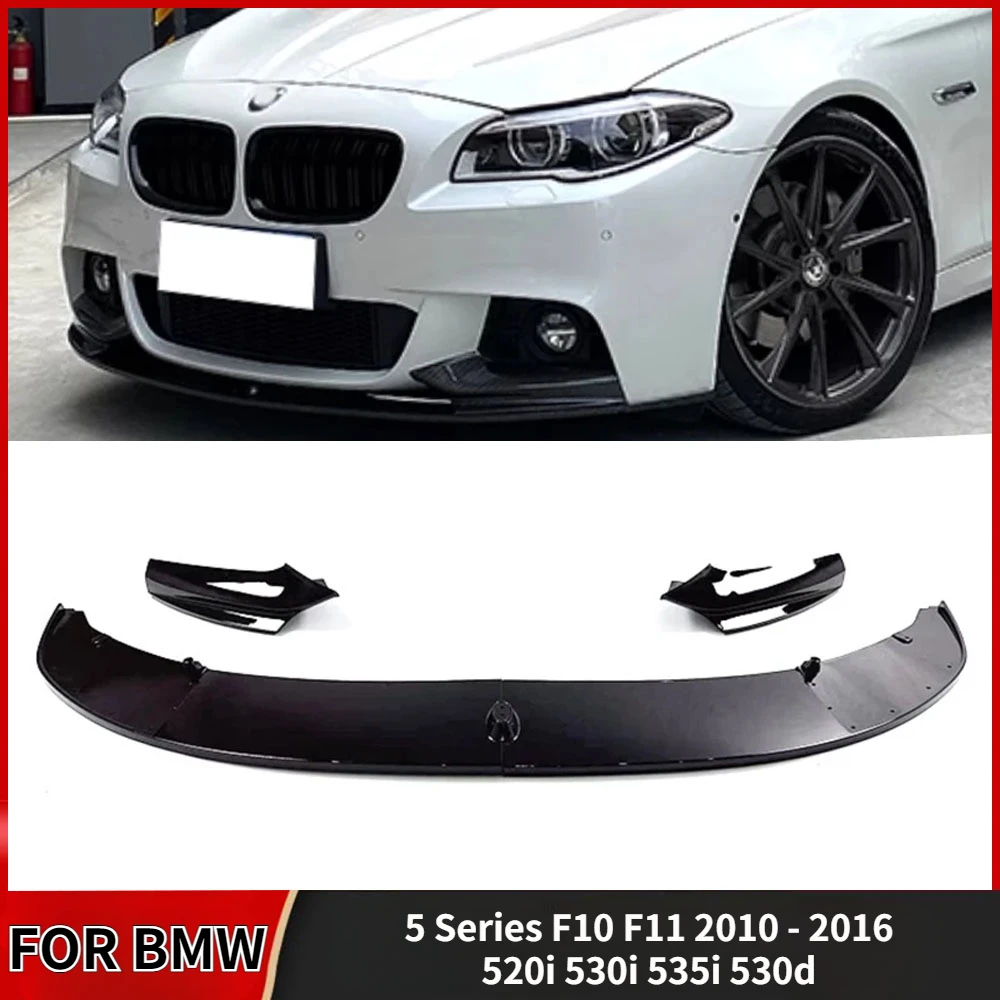 

4 шт., карбоновые Передние Губы для BMW 5 Series F10 F11 2010 - 2016 520i 530i 535i 530d M Sport Only F10