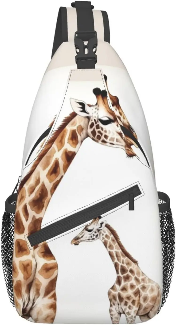 

Giraffe Print Cross Chest Bag Crossbody Backpack Sling Shoulder Bag Travel Hiking Daypack Cycling Bag