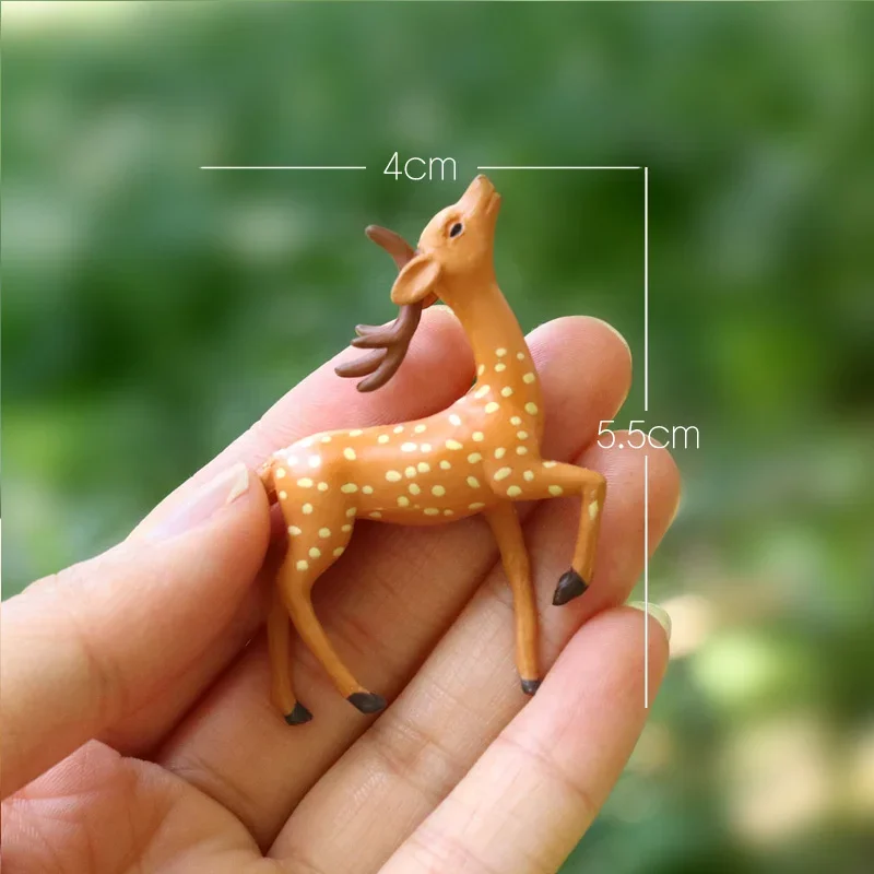 New Mini Deer Miniature Statue Deer Ornaments Artificial Cute Sika Deer Figurines Plastic Crafts Micro Landscape Ornaments