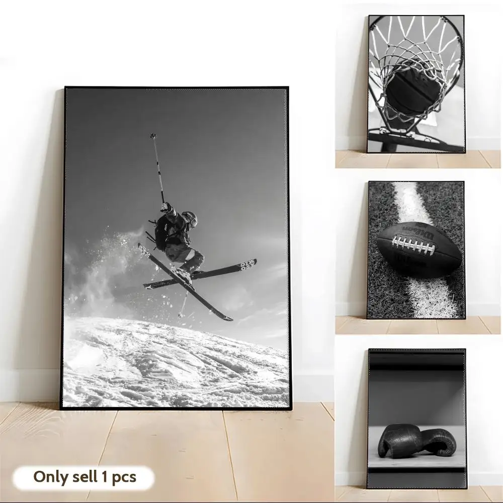 

Черно-белая модная спортивная картина, каллиграфия, безрамный холст, постер, настенное искусство, HD-печать, современный эстетичный декор для дома, подарок