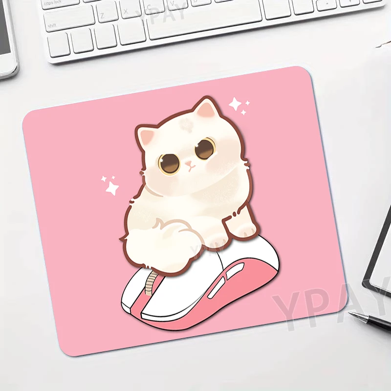 

cute cat small Mouse Pad pink Mousepads Gaming Mousepad kawaii Mouse Mat Keyboard Mat For Computer Laptop 20x25cm