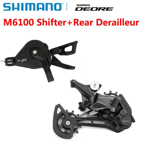 Grupo SHIMANO DEORE M6100 MTB 12s, grupo de bicicleta de montaña, palanca de cambios de 1x12 velocidades, desviador trasero, piezas de bicicleta