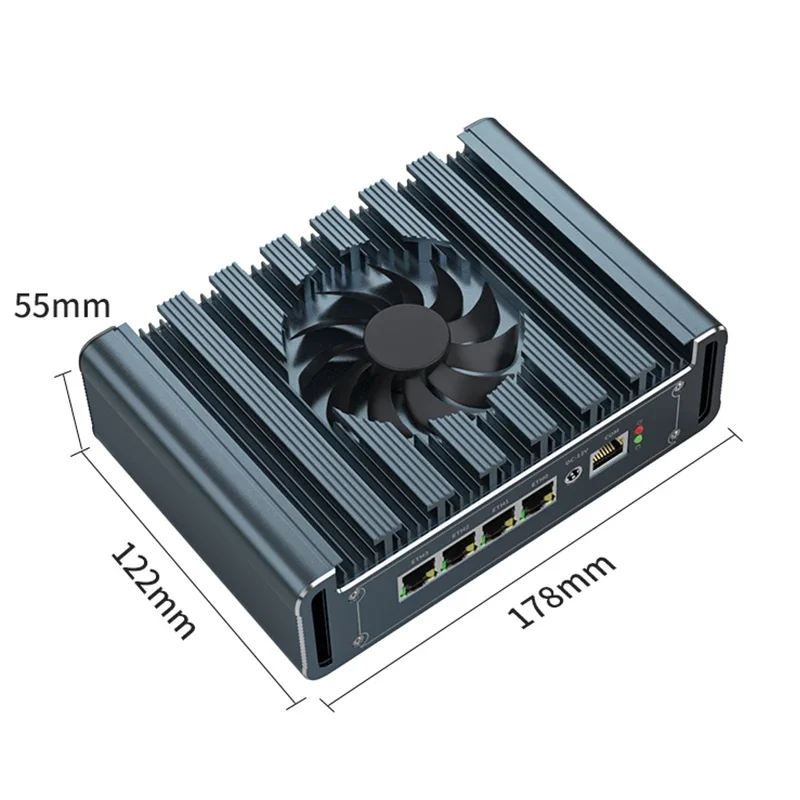 Fanless N100 Celeron N5105 J4125 Industriële Mini Pc Micro Firewall 4 * 2.5gbe I226 Lan Mini Computer Sim Slot Thuisnetwerk Pfense