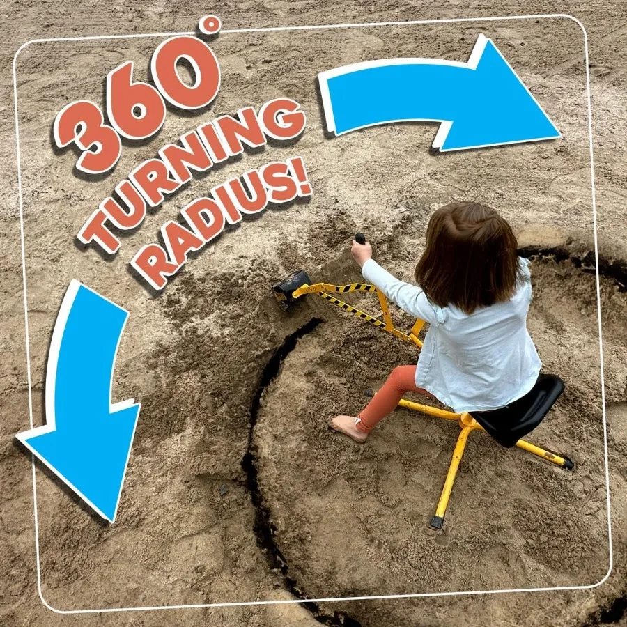 รถขุดทรายสำหรับเด็ก ของเล่นขุดทราย ของเล่นชายหาด ของเล่นทรายกลางแจ้งสำหรับเด็ก โครงเหล็กแข็งแรง หมุนได้ 360 องศา เล่นบทบาทสมมติ ทราย