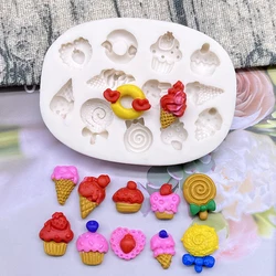 Ice Cream Lollipop Doughnuts Silicone Sugarcraft Mold Resin Tools Cupcake Baking Mould Fondant Cake Decorating Tools