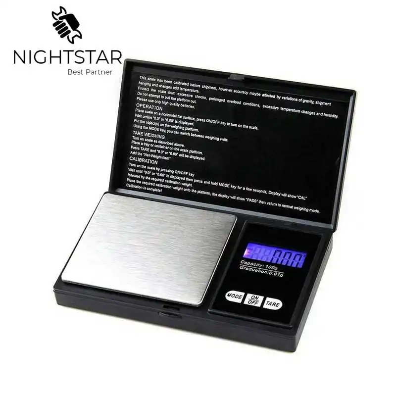 Balance numérique de poche pour pièces de monnaie, bijoux et diamants, 0.1x1000g, 0.01x200g
