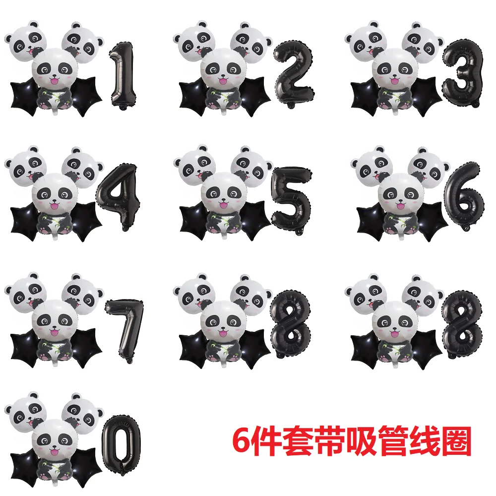 143pcs Black and White Pink Balloon Garland Set Panda Foil Balloons Panda Themed Party Supplies Baby Shower Birthday Decoration