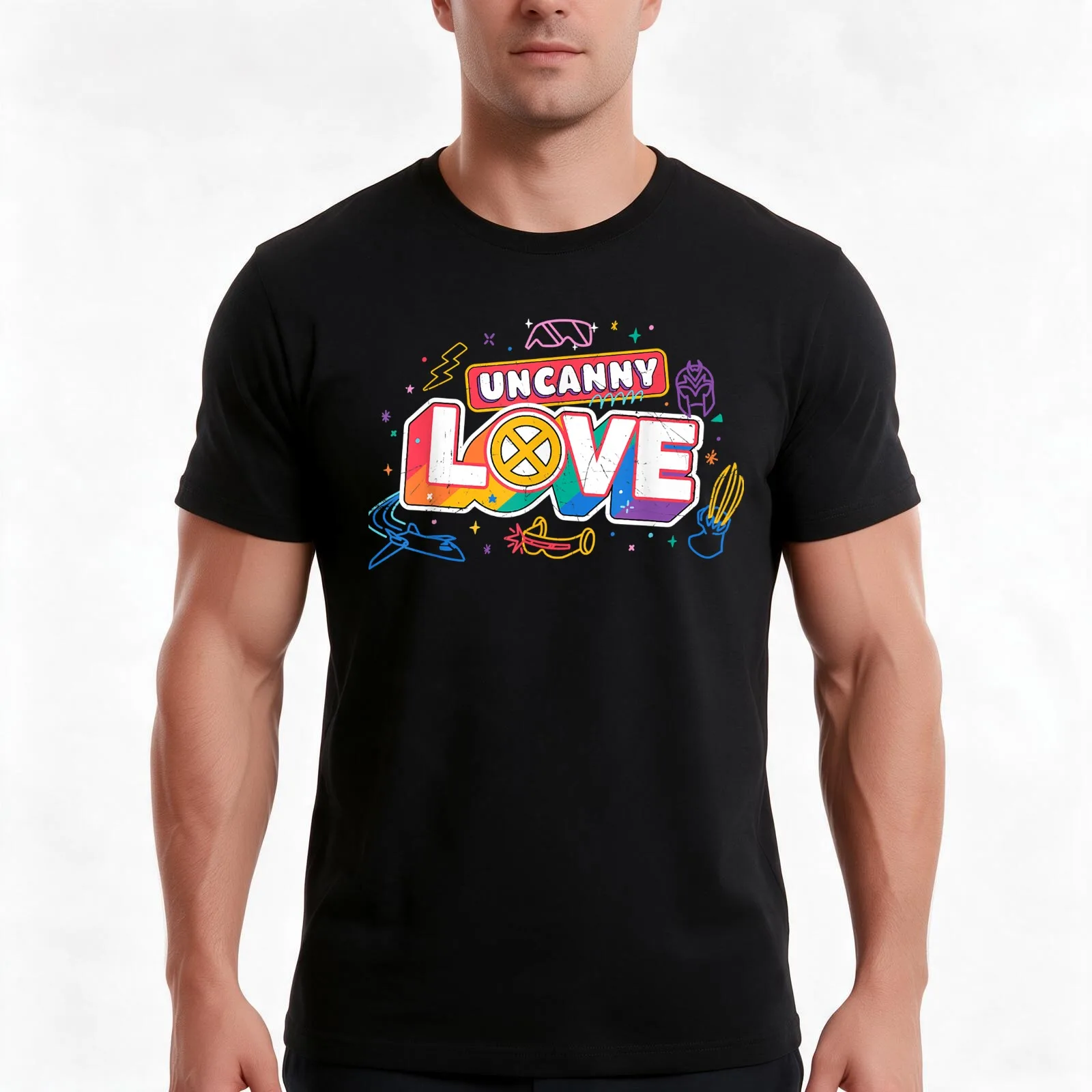 X-Men Uncanny Love Pride T-Shirt Summer Casual Cotton Tee Oversized Streetwear Tops Vintage Graphic Print Unisex Men Women