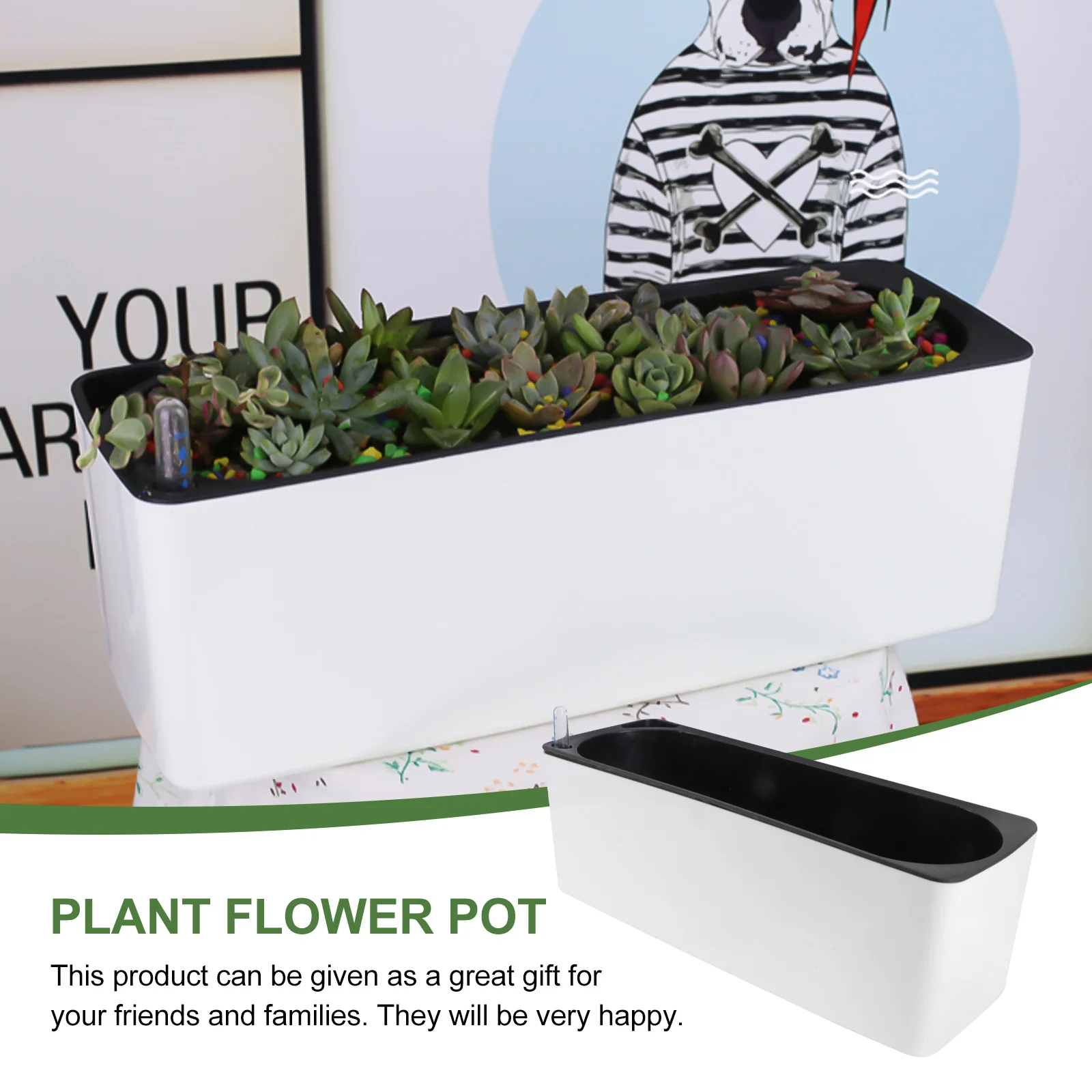 

Water Level Gauge Flower Pot Self Watering Planter Durable Corrosion Resistant Breathing Design Suitable Home Office Gardening