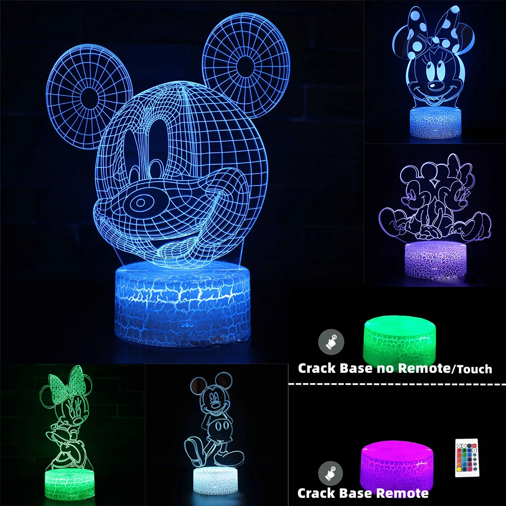 Mickey Mouse Clubhouse 3D Night Light LED 16 Colors Color Changing Lights Bedroom Decoration Toys Kids Kids Birthday Gift