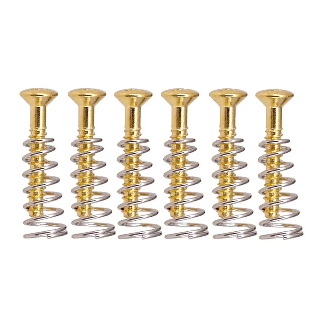 Tooyful 6 Sets Single Coil Pickups Head Mounting Height Screws Springs for Electric Guitar