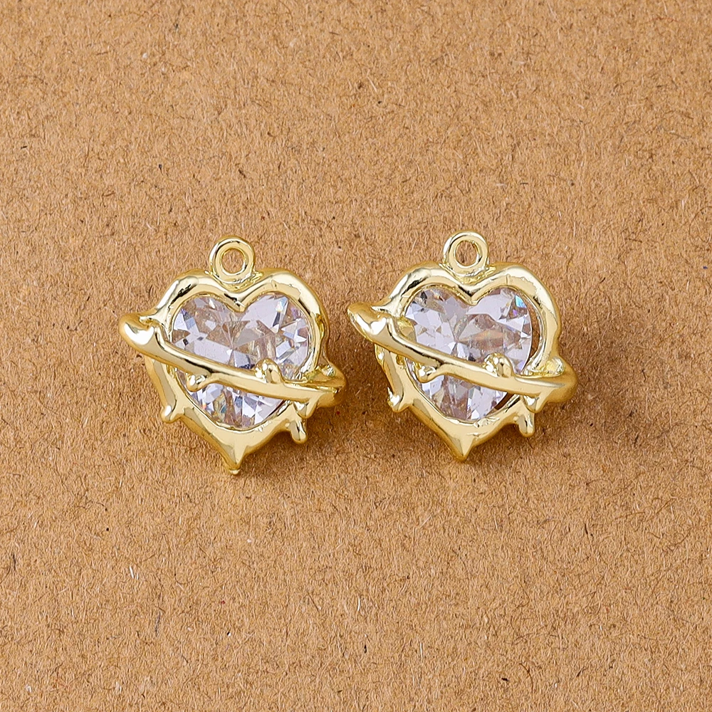 5 قطعة 17*16 مللي متر شيك كريستال تشيكوسلوفاكيا الحب القلب Charms المعلقات ل قلادة سوار أقراط DIY بها بنفسك صنع المجوهرات اكسسوارات لوازم