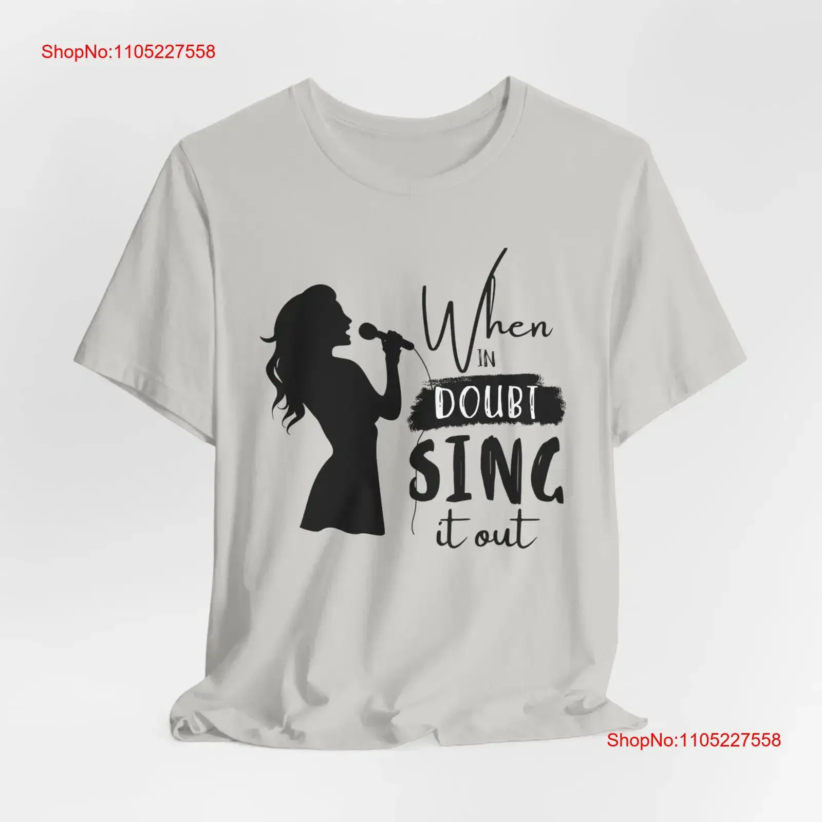 Camiseta 'When in Doubt Sing it Out' para Cantores, Professores de Coro, Vocalistas, Músicos e Solistas de Música, estilo vintage lavado, unissex