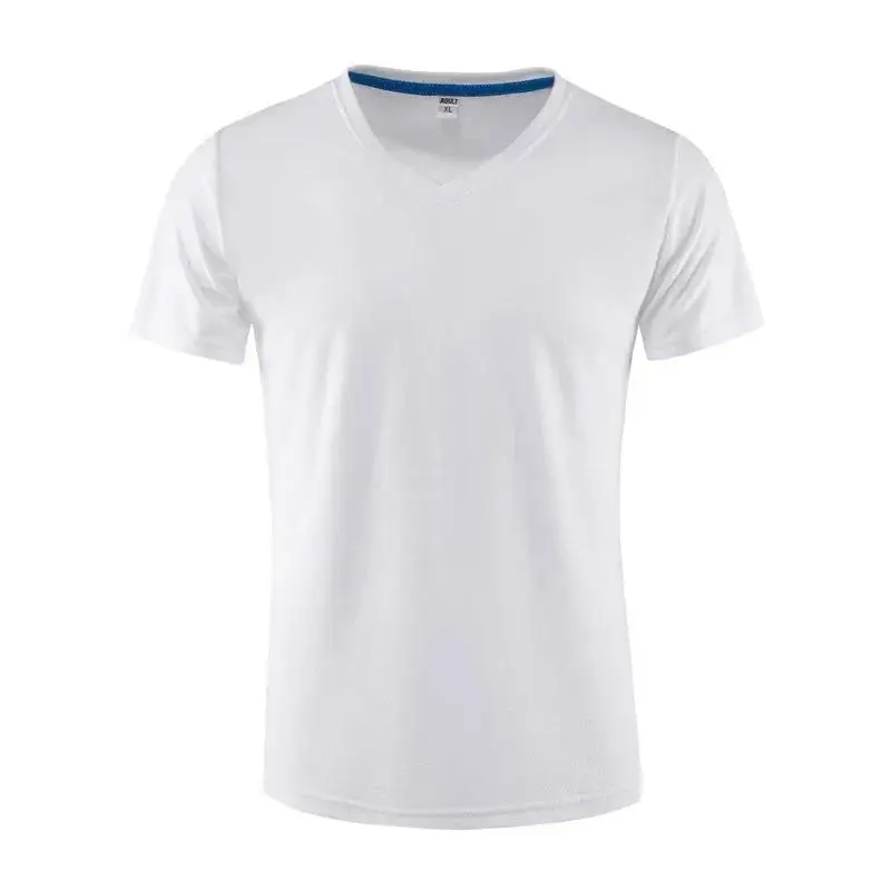 Summer Men's Runn Sports V-neck T-shirt Customize Personalized Printed Logo Design DIY Employee Group Activity Short Sleeve Top