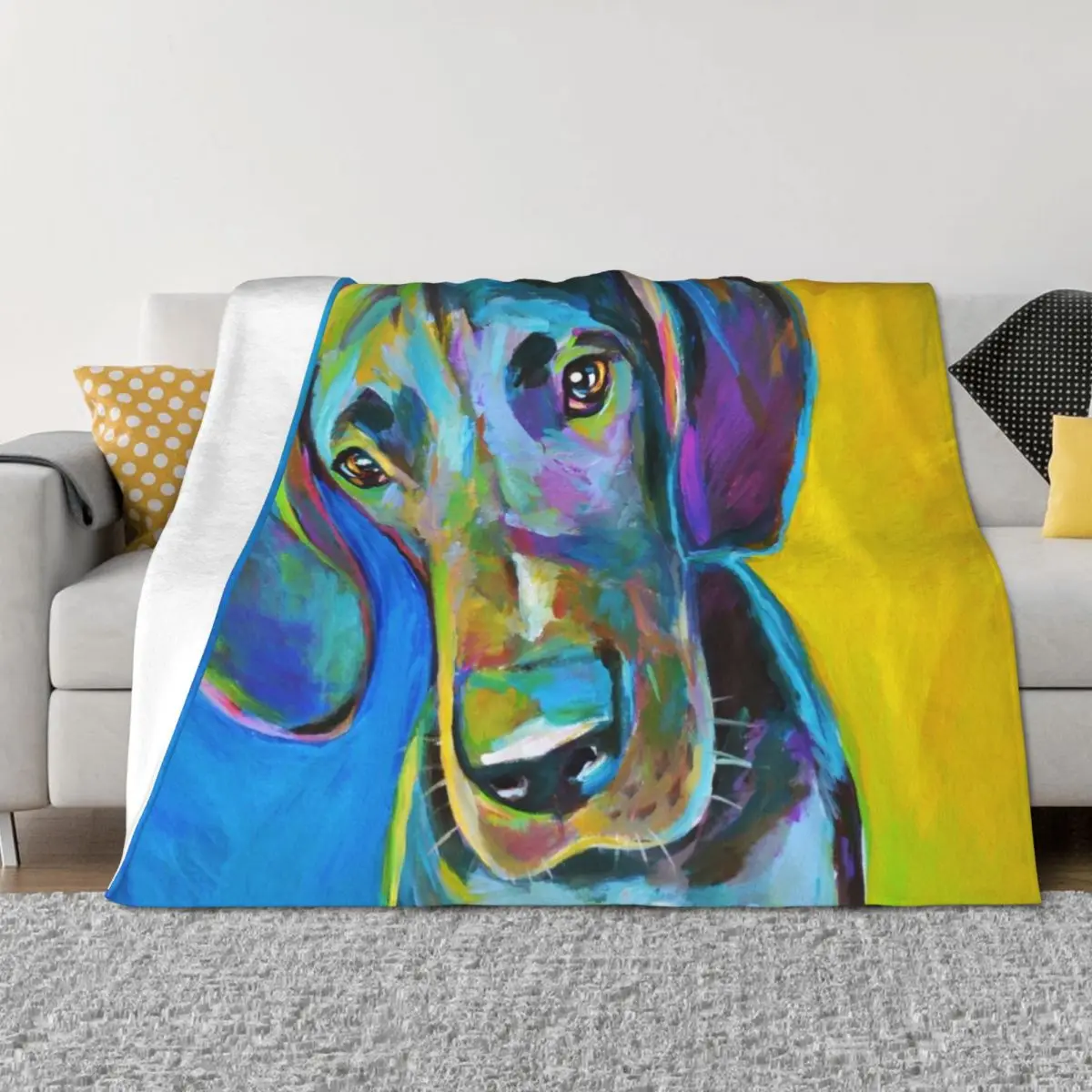 

Colorful GREAT DANE Painting by Robert Phelps Throw Blanket Thin Luxury Thicken Decorative Throw Luxury Blankets