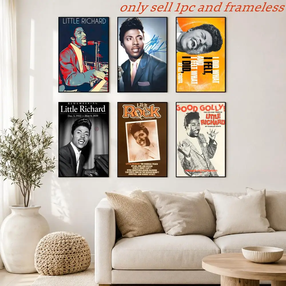 Retro Music L-Little Richard Poster Print Home Living Room Bedroom Entrance Bar Cafe Art Painting Decora