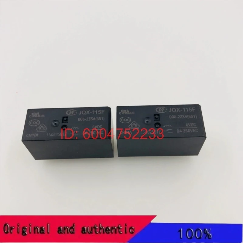 10PCS Hongfa relay JQX-115F-006-2ZS4 HF115F-006-2ZS4 2-group conversion 8A250VAC