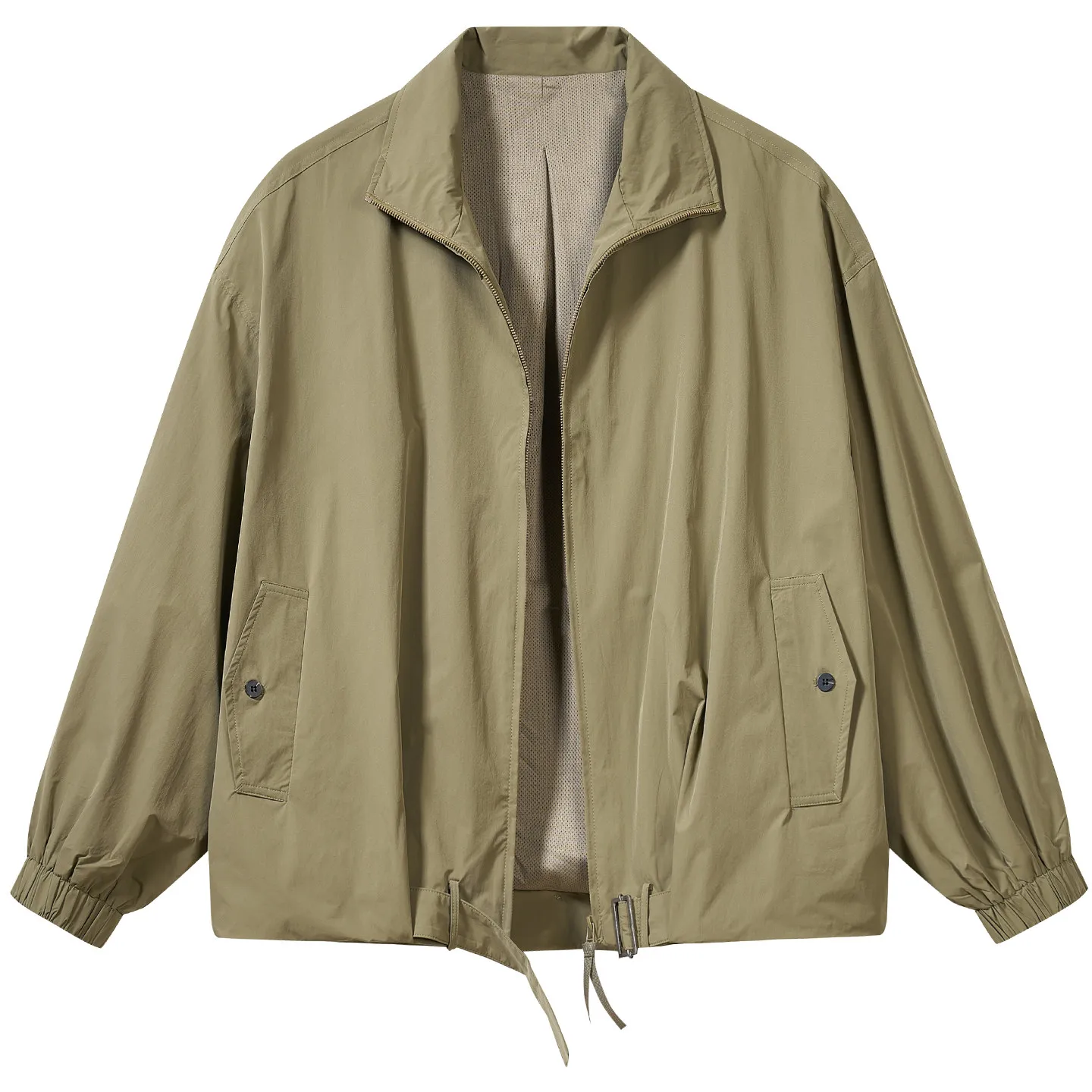 Quality Stand Collar Loose Cut Japanese-Style Retro Men's Coat Green Workwear Windproof Jacket