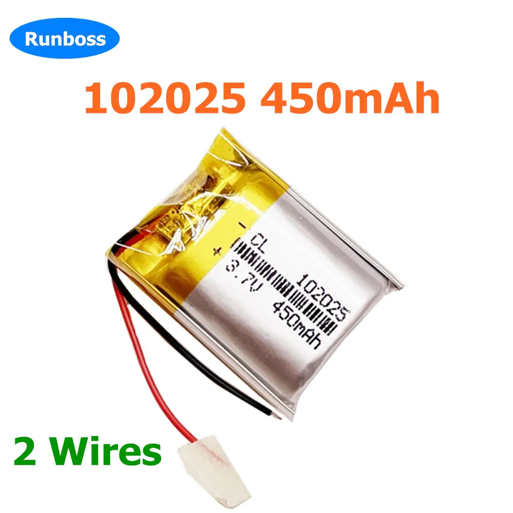 1-10 PCS 102025 3.7V 450mAh Lithium Polymer LiPo Rechargeable Battery For MP3 GPS E-books Camera Recorder Toys Bluetooth Speaker